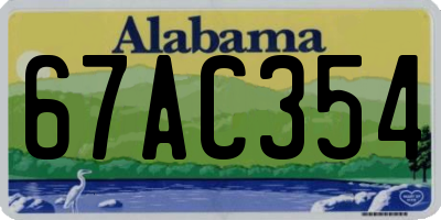 AL license plate 67AC354