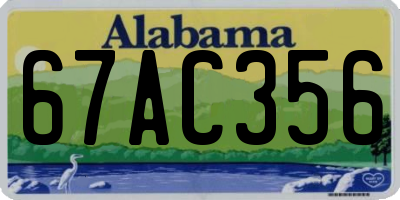 AL license plate 67AC356
