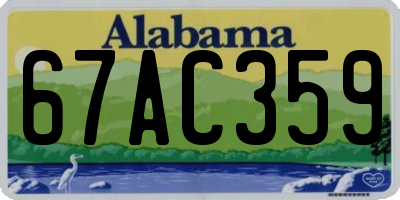 AL license plate 67AC359