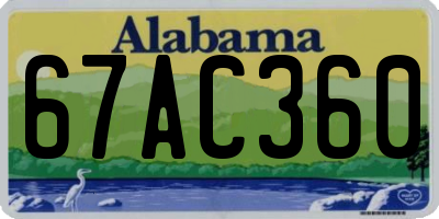 AL license plate 67AC360