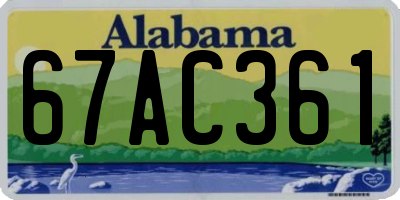 AL license plate 67AC361