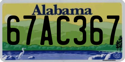 AL license plate 67AC367