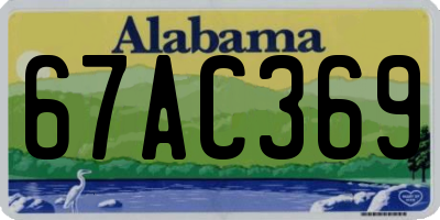 AL license plate 67AC369