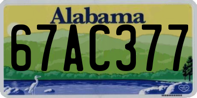 AL license plate 67AC377
