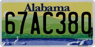 AL license plate 67AC380