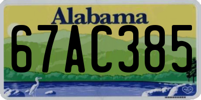 AL license plate 67AC385