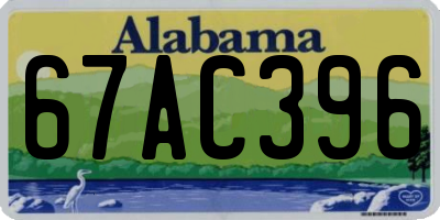 AL license plate 67AC396