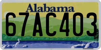 AL license plate 67AC403