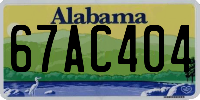 AL license plate 67AC404