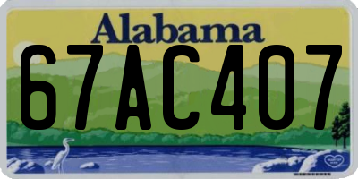 AL license plate 67AC407