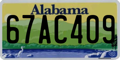 AL license plate 67AC409