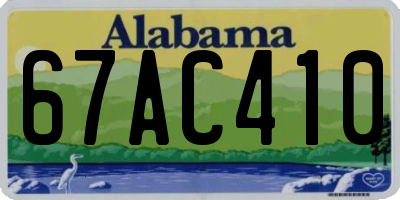 AL license plate 67AC410
