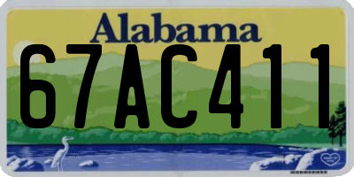 AL license plate 67AC411