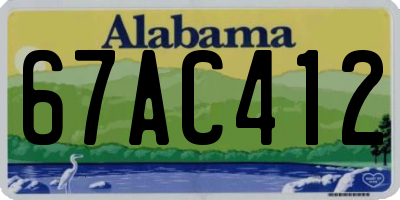 AL license plate 67AC412