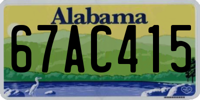 AL license plate 67AC415