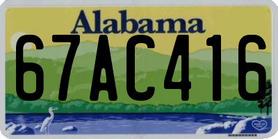 AL license plate 67AC416