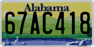 AL license plate 67AC418