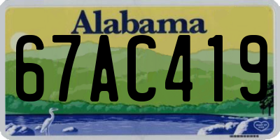 AL license plate 67AC419