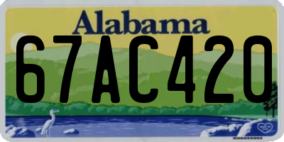 AL license plate 67AC420