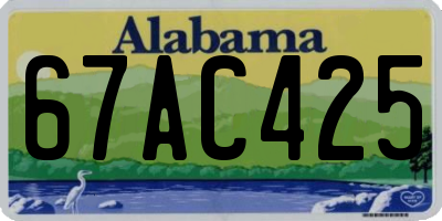 AL license plate 67AC425