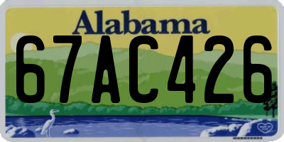 AL license plate 67AC426