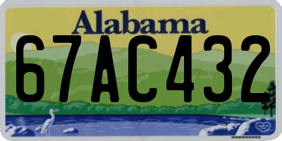 AL license plate 67AC432