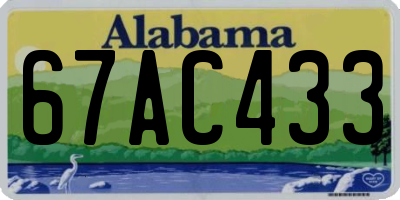AL license plate 67AC433