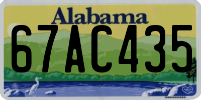 AL license plate 67AC435