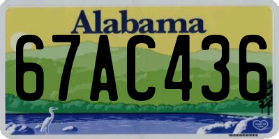 AL license plate 67AC436