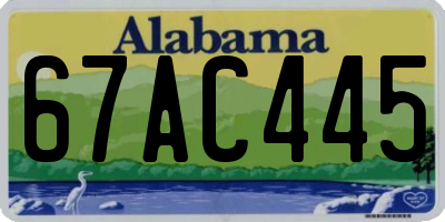 AL license plate 67AC445