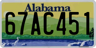 AL license plate 67AC451