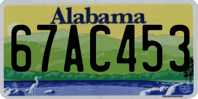AL license plate 67AC453