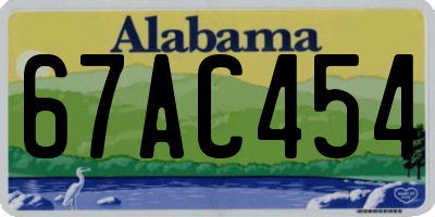 AL license plate 67AC454
