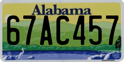 AL license plate 67AC457