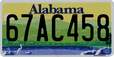 AL license plate 67AC458