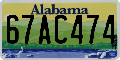 AL license plate 67AC474