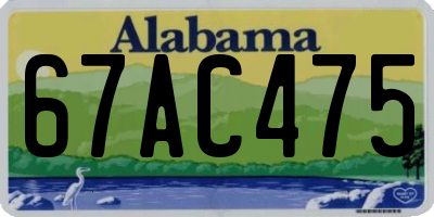 AL license plate 67AC475