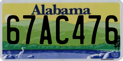 AL license plate 67AC476