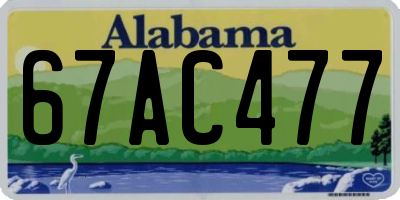 AL license plate 67AC477