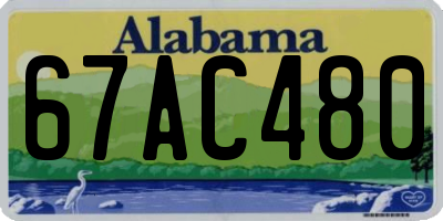 AL license plate 67AC480