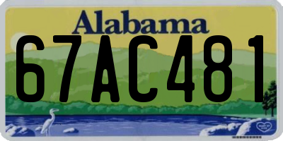 AL license plate 67AC481