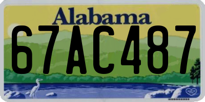 AL license plate 67AC487