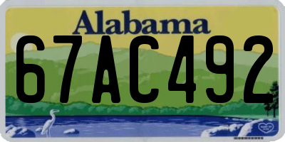 AL license plate 67AC492