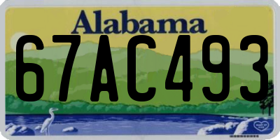 AL license plate 67AC493