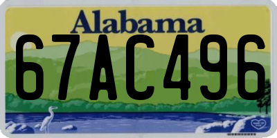 AL license plate 67AC496