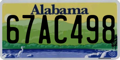 AL license plate 67AC498