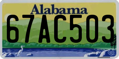 AL license plate 67AC503