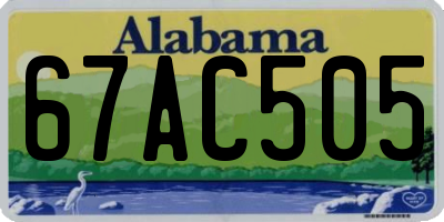 AL license plate 67AC505