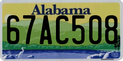 AL license plate 67AC508