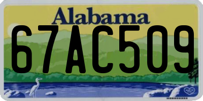 AL license plate 67AC509